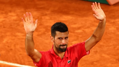 Serbia's Novak Djokovic reacts after his semi final match. (REUTERS)