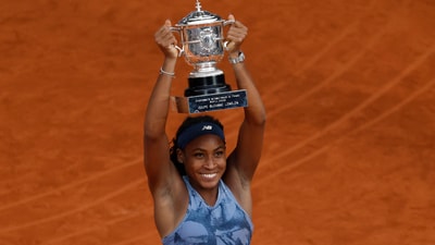 Coco Gauff celebrates winning the French Open 2025, lifting her maiden Roland Garros title and her second Grand Slam. (REUTERS)