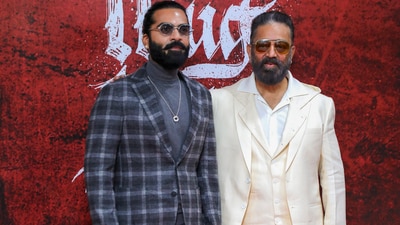 Thug Life worldwide box office collection day 2: File photo of Silambarasan TR and Kamal Haasan from the film's promotions. (PTI) Thug Life worldwide box office collection day 2: File photo of Silambarasan TR and Kamal Haasan from the film's promotions. (PTI)