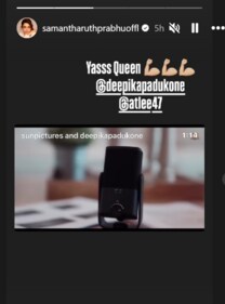 Samantha Ruth Prabhu cheers for Deepika Padukone. Samantha Ruth Prabhu cheers for Deepika Padukone.