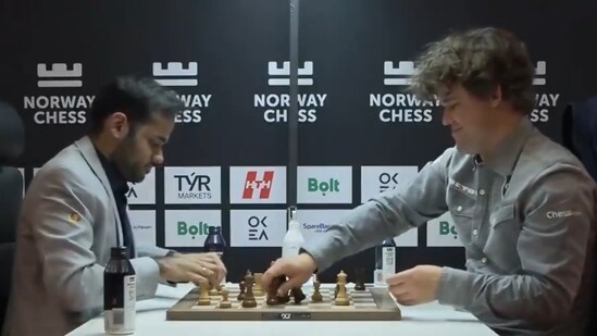 Magnus Carlsen was checkmated by Arjun Erigaisi. (Twitter)