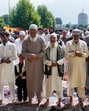 People offer ‘namaz’ on the occasion of ‘Eid-ul-Adha’ festival, at Hazratbal shrine on the outskirts of Srinagar on Saturday. (PTI) People offer ‘namaz’ on the occasion of ‘Eid-ul-Adha’ festival, at Hazratbal shrine on the outskirts of Srinagar on Saturday. (PTI)