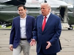 President Donald Trump at Morristown Municipal Airport in Morristown