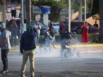 Protesters demonstrate during a standoff between police and protesters following multiple detentions by Immigration and Customs Enforcement (ICE), in the Los Angeles County city of Paramount, California, U.S., June 7, 2025. (REUTERS/Daniel Cole)
