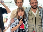Climate activist Greta Thunberg ahead of departure for Gaza.