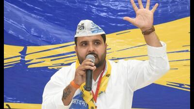 AAP spokesperson Vanshraj Dubey was talking to media persons in Lucknow on June 8. (Sourced) AAP spokesperson Vanshraj Dubey was talking to media persons in Lucknow on June 8. (Sourced)