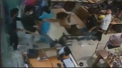 Complainant Tyagi alleged that the suspects broke two laptops, one LED, a billing machine, and the counter. “They also stole ₹1,760 from the counter and assaulted customer. (HT Photos) Complainant Tyagi alleged that the suspects broke two laptops, one LED, a billing machine, and the counter. “They also stole ₹1,760 from the counter and assaulted customer. (HT Photos)