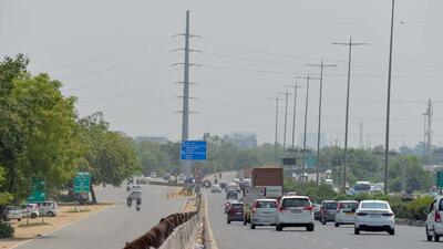 High tension electricity cables along the National Highway-48. (Parveen Kumar/HT Photo)