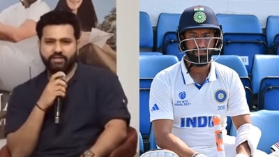 Rohit Sharma was candid as he talked about an incident from the 2023 home Test series against Australia (YouTube/AP) Rohit Sharma was candid as he talked about an incident from the 2023 home Test series against Australia (YouTube/AP)
