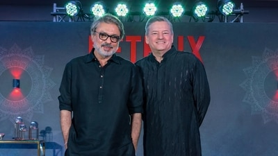 Ted Sarandos with Sanjay Leela Bhansali during the promotions of Heeramandi.
