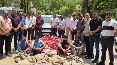 Over 368 kgs of processed copper wire worth ₹8 lakh was recovered on Saturday (Sources/ HT) Over 368 kgs of processed copper wire worth ₹8 lakh was recovered on Saturday (Sources/ HT)