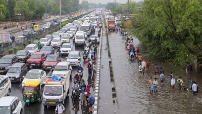 Rain in Gurugram in May. (PTI) Rain in Gurugram in May. (PTI)