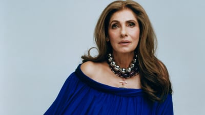 In another look, she poses gracefully in a deep blue off-shoulder gown, adorned with heavy statement jewels and a subtle, elegant makeup look. (Instagram) In another look, she poses gracefully in a deep blue off-shoulder gown, adorned with heavy statement jewels and a subtle, elegant makeup look. (Instagram)