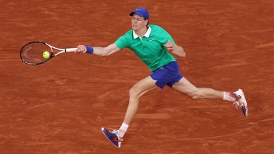 Sinner began on a strong note, winning the first set (6-4) with ease, and initially it look like his Spanish opponent didn’t stand a chance. (AFP) Sinner began on a strong note, winning the first set (6-4) with ease, and initially it look like his Spanish opponent didn’t stand a chance. (AFP)