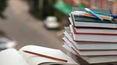 The Samagra Shiksha Abhiyan initiative aims to ensure that no student from standard 1 to 8 is deprived of textbooks. The main objective is to achieve 100% attendance in schools and reduce dropout rates of students to zero through the free textbook distribution scheme of the government. (REPRESENTATIVE PHOTO)