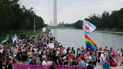 Thousands turned out in force for the "International Rally + March on Washington for Freedom" on June 8, 2025, in Washington, D.C., as part of WorldPride. The massive gathering showcased overwhelming support for LGBTQ+ rights. REUTERS/Leah Millis (REUTERS)