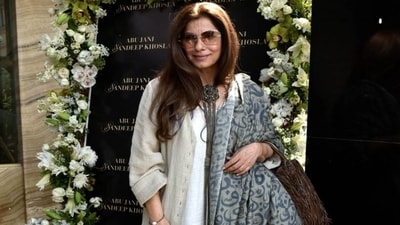 Dimple’s fashion game is always on point, she pulls off an Indo-western look with a khadi kurta and graceful dupatta, rocking a trendy look with ease. (Instagram) Dimple’s fashion game is always on point, she pulls off an Indo-western look with a khadi kurta and graceful dupatta, rocking a trendy look with ease. (Instagram)