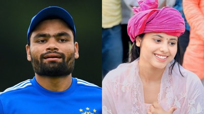 Cricketer Rinku Singh and SP MP Priya Saroj got engaged in Lucknow on Sunday (HT )