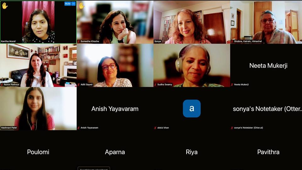 Zoom meeting with Vaishnavi Patel. Zoom meeting with Vaishnavi Patel.