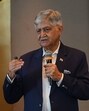 Former army chief Gen VP Malik (retd) delivering a lecture during ‘Hobnob 2025’ in Chandigarh on Sunday. (Keshav Singh/HT)