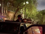 A mysterious van was spotted going through protest areas in Los Angeles A mysterious van was spotted going through protest areas in Los Angeles