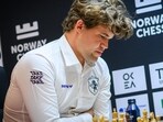 Magnus Carlsen during a match.