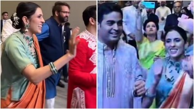 Akash Ambani and Shloka Mehta dazzle at wedding in stunning traditional attire. (Instagram/@ambani_update) Akash Ambani and Shloka Mehta dazzle at wedding in stunning traditional attire. (Instagram/@ambani_update)