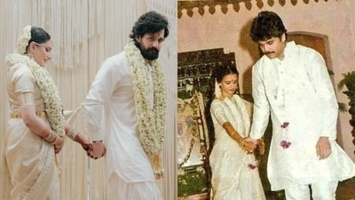 Zainab Ravdjee and Akhil Akkineni mirroring Amala Akkineni and Nagarjuna. Zainab Ravdjee and Akhil Akkineni mirroring Amala Akkineni and Nagarjuna.
