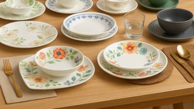 These dinner sets from top brands like The Earth Store and Borosil add instant appeal to everyday meals and special evenings alike. (AI generated) These dinner sets from top brands like The Earth Store and Borosil add instant appeal to everyday meals and special evenings alike. (AI generated)