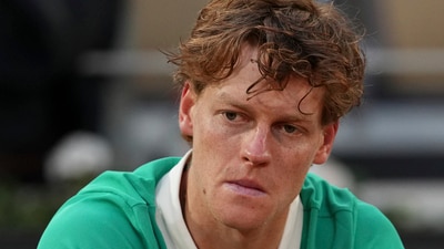 Italy's Jannik Sinner reacts after the final match. (AP) Italy's Jannik Sinner reacts after the final match. (AP)