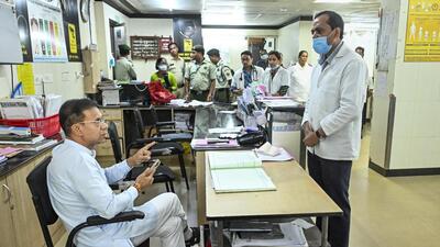 Goa health minister Vishwajit Rane reprimanding a senior doctor during a visit to Goa Medical College and Hospital on June 7. (PTI/Screengrab) Goa health minister Vishwajit Rane reprimanding a senior doctor during a visit to Goa Medical College and Hospital on June 7. (PTI/Screengrab)
