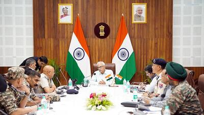 Manipur Governor Ajay Kumar Bhalla chairs a meeting with senior officials (RAJ BHAVAN MANIPUR - X)