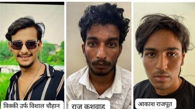Indore police has shared the first images of the three accused arrested in Raja Raghuvanshi's murder case (Indore Police/ via ANI on X) Indore police has shared the first images of the three accused arrested in Raja Raghuvanshi's murder case (Indore Police/ via ANI on X)