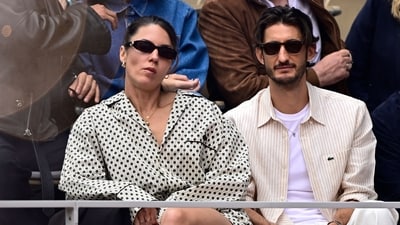French actor Pierre Niney (R) and Australian actress and photographer Natasha Andrews (L). (AFP) French actor Pierre Niney (R) and Australian actress and photographer Natasha Andrews (L). (AFP)