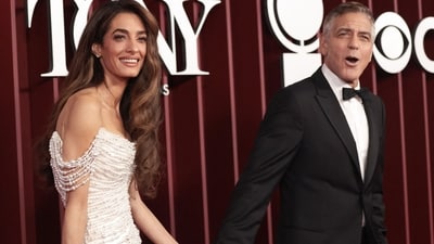 US actor George Clooney and his wife Lebanese-British barrister Amal Clooney attend the 78th Tony Awards at Radio City Music Hall in New York on June 8, 2025. (Photo by Kena BETANCUR / AFP) (AFP) US actor George Clooney and his wife Lebanese-British barrister Amal Clooney attend the 78th Tony Awards at Radio City Music Hall in New York on June 8, 2025. (Photo by Kena BETANCUR / AFP) (AFP)