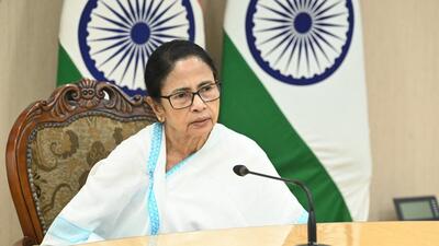 West Bengal chief minister Mamata Banerjee addressing a Covid 19 review meeting at Nabanna Savaghar in Kolkata, on Monday. (HT Photo) West Bengal chief minister Mamata Banerjee addressing a Covid 19 review meeting at Nabanna Savaghar in Kolkata, on Monday. (HT Photo)