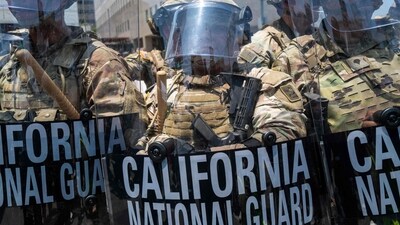 Trump called the members and units of the National Guard into Federal service under 10 U.S.C. 12406 on June 7. (Getty Images via AFP) Trump called the members and units of the National Guard into Federal service under 10 U.S.C. 12406 on June 7. (Getty Images via AFP)