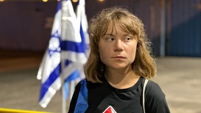 Greta Thunberg and the other activists are likely to be held at a detention facility in Israel's Ramle city before their deportation. (X/@IsraelMFA) Greta Thunberg and the other activists are likely to be held at a detention facility in Israel's Ramle city before their deportation. (X/@IsraelMFA)