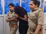 Ghazipur: Sonam Raghuvanshi, the Indore woman accused of plotting her husband's murder during their honeymoon in Meghalaya, being brought for medical examination at a hospital.