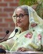 Sheikh Hasina, the newly elected Prime Minister of Bangladesh and Chairperson of Bangladesh Awami League, speaks during a meeting with foreign observers and journalists in Dhaka,on January 8, 2024. (REUTERS)