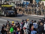 Los Angeles Police Department officers (LAPD) and Los Angeles Sheriff Department (LASD) clash with demontrators in Los Angeles, on June 9, 2025. Los Angeles Police Department officers (LAPD) and Los Angeles Sheriff Department (LASD) clash with demontrators in Los Angeles, on June 9, 2025.