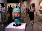 A human-sized Labubu figurine is displayed before an auction in Beijing, China June 6, 2025. 