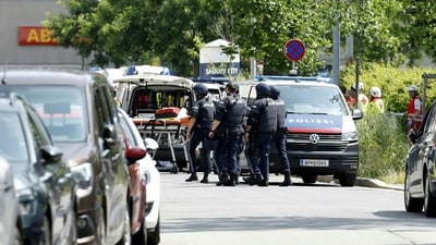 Policemen are seen in a street close to a school where, according to reports, several people died in a shooting, on June 10, 2025 in Graz, southeastern Austria. (AFP) Policemen are seen in a street close to a school where, according to reports, several people died in a shooting, on June 10, 2025 in Graz, southeastern Austria. (AFP)