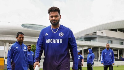 Rishabh Pant's six during training session brings down the roof. (@BCCI) Rishabh Pant's six during training session brings down the roof. (@BCCI)