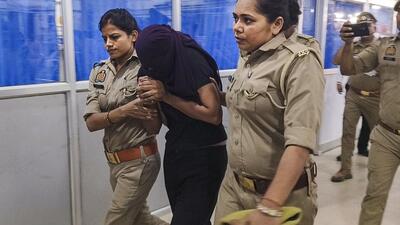 Raja Raghuvanshi murder case: Sonam Raghuvanshi, the Indore woman accused of plotting her husband’s murder during their honeymoon in Meghalaya, at a hospital in Ghazipur (PTI) Raja Raghuvanshi murder case: Sonam Raghuvanshi, the Indore woman accused of plotting her husband’s murder during their honeymoon in Meghalaya, at a hospital in Ghazipur (PTI)