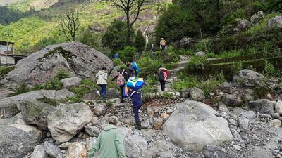 Three bodies, including that of a porter and two army personnel, were immediately found after the disaster. (ANI photo) Three bodies, including that of a porter and two army personnel, were immediately found after the disaster. (ANI photo)