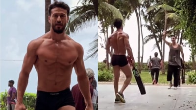 Tiger Shroff and Akshay Kumar playing cricket together. Tiger Shroff and Akshay Kumar playing cricket together.