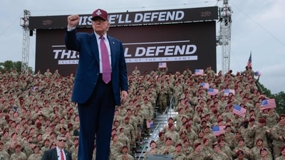 Donald Trump is hosting a military day parade in Washington DC (Getty Images via AFP) Donald Trump is hosting a military day parade in Washington DC (Getty Images via AFP)