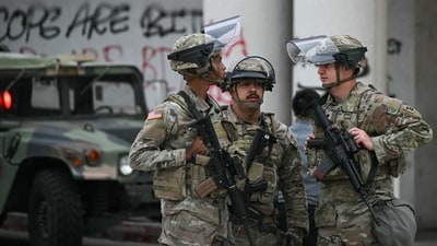 The decision to send in the National Guard and the Marines has provoked an outcry from Democrats. (AFP)