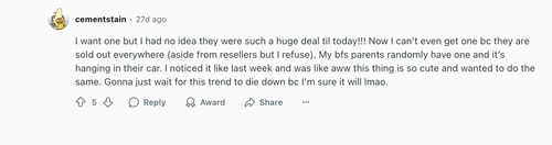 Reddit user weighs in on Labubus craze (Reddit)